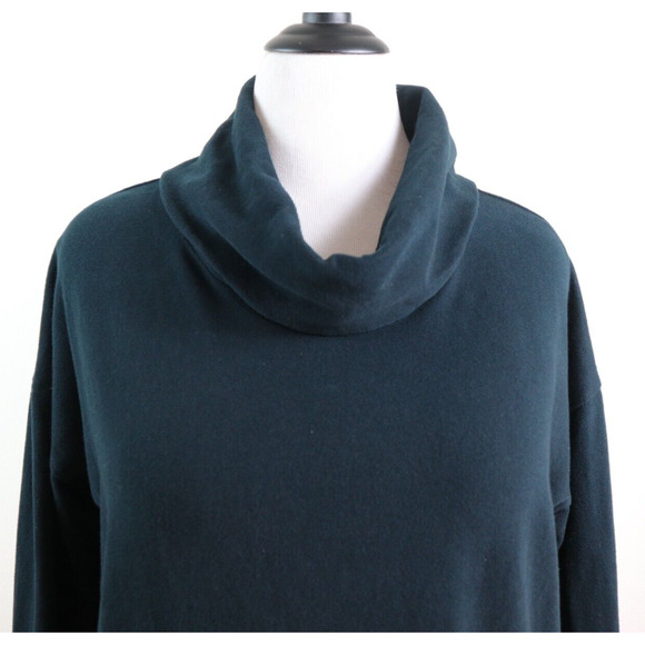 Pure J Jill Size XL Fine Knit Cotton Cowl Neck Sweater Pullover Black - Picture 7 of 9
